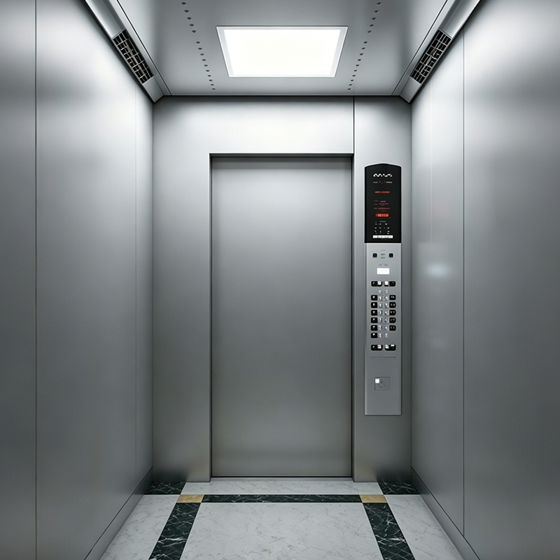 Ascensor de pasajeros moderno de acero pintado para edificios de oficinas