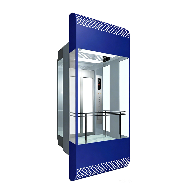 Ascensor turístico de vidrio laminado con funda de coche esmaltada para hornear para centro comercial