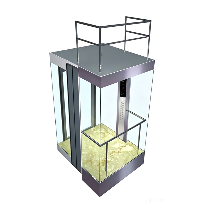 Elevador de pasajeros de cápsula redonda con vidrio de seguridad laminado e iluminación LED