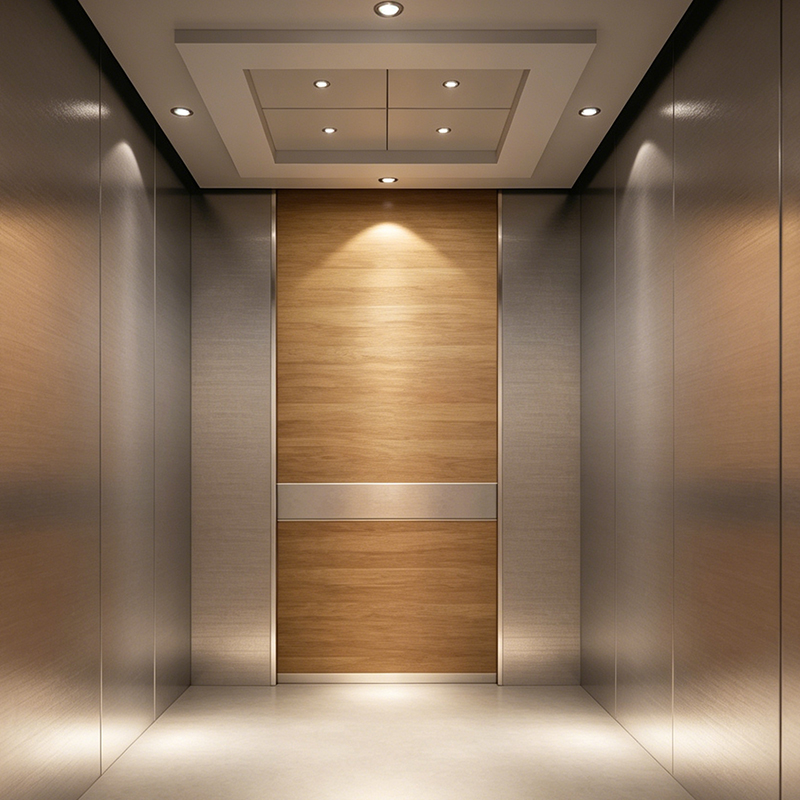 Elevador de pasajeros comercial con iluminación LED y suelos de PVC